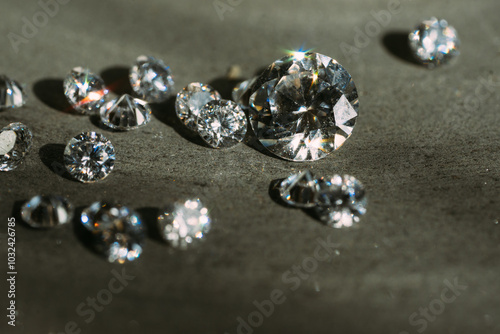 photo of round diamonds on the polishing and cutting surface