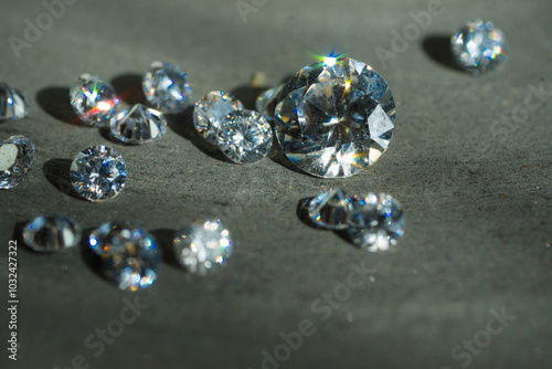 photo of round diamonds on the polishing and cutting surface