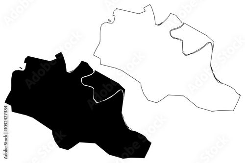 Jessore City (Peoples Republic of Bangladesh) map vector illustration, scribble sketch City of Jashore map photo