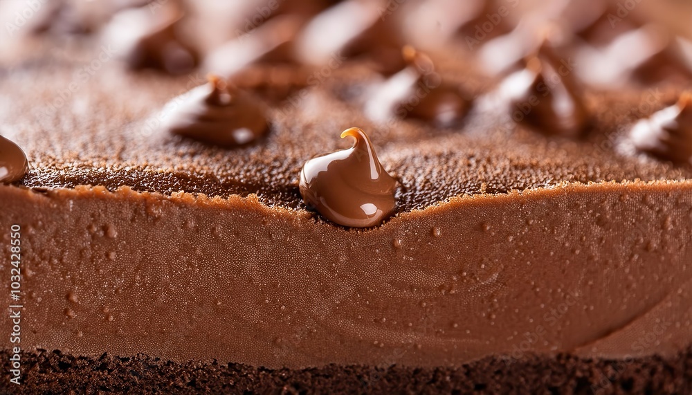 Macro Shot of Rich, Glossy Melted Chocolate with Velvety Texture and Moist Droplets Forming a Creamy Swirl. Ideal for Advertising Gourmet Desserts, Pastries, Confectionery, and Luxurious Food Product Macro Shot of Rich, Glossy Melted Chocolate with Velvety Texture and Moist Droplets Forming a Creamy Swirl. Ideal for Advertising Gourmet Desserts, Pastries, Confectionery, and Luxurious Food Product