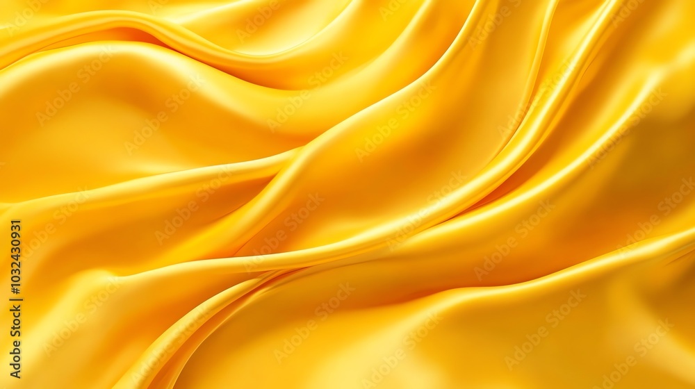 Liquid satin fabric with yellow golden waves, soft and smooth texture, ideal for luxury wallpaper or backdrop design Liquid satin fabric with yellow golden waves, soft and smooth texture, ideal for luxury wallpaper or backdrop design