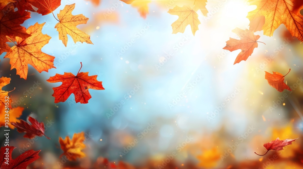 Vibrant autumn leaves in sunlight create a stunning background. The soft bokeh effect enhances the warm colors of fall, evoking a serene atmosphere. Vibrant autumn leaves in sunlight create a stunning background. The soft bokeh effect enhances the warm colors of fall, evoking a serene atmosphere.