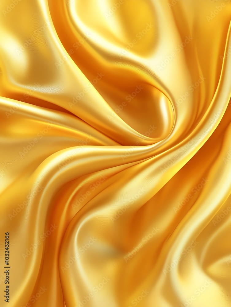 Liquid satin fabric with yellow golden waves, soft and smooth texture, ideal for luxury wallpaper or backdrop design Liquid satin fabric with yellow golden waves, soft and smooth texture, ideal for luxury wallpaper or backdrop design