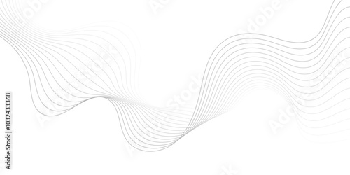 Gray wave curve lines abstract background with flowing particles. Digital energy waves technology concept. Modern backdrop design for business, presentation, banner.