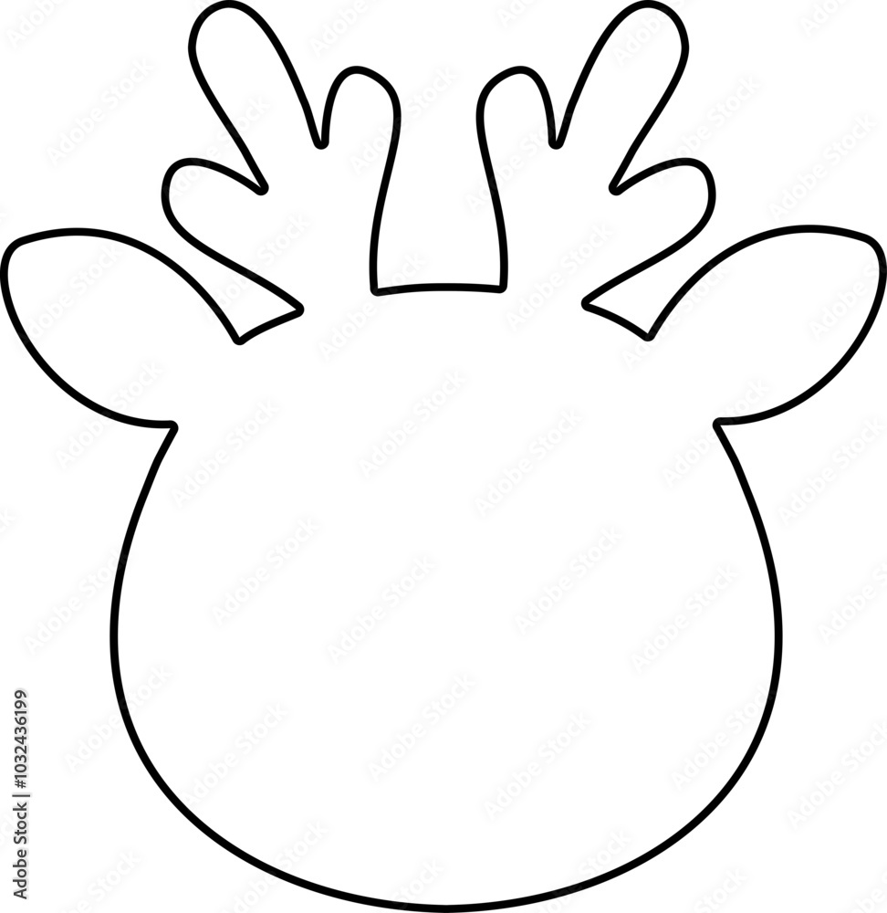 Obraz premium Cute deer head outline vector