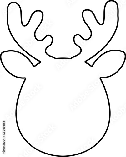 Cute deer head outline vector