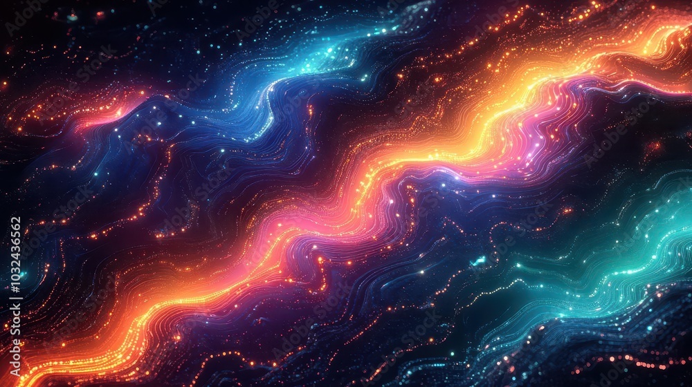 digital landscape of intertwining circuits and electric currents creating a vibrant tapestry of technology the colors shift from deep blues to bright neon greens with glowing wave patterns digital landscape of intertwining circuits and electric currents creating a vibrant tapestry of technology the colors shift from deep blues to bright neon greens with glowing wave patterns
