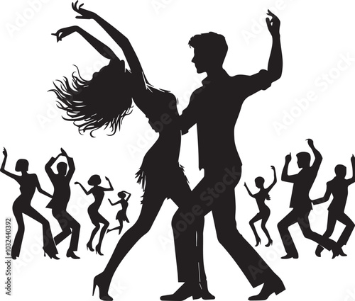 Silhouette of people dancing