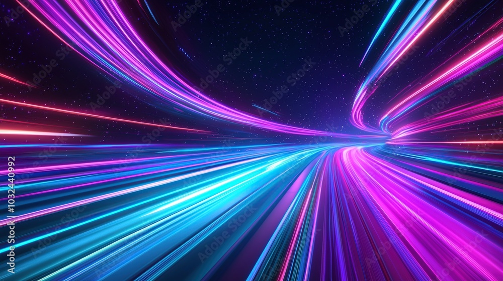 Abstract Light Trails in Space Abstract Light Trails in Space