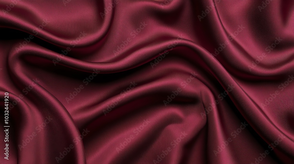 Fototapeta premium Red maroon satin fabric with soft, smooth texture, perfect for luxury backdrop