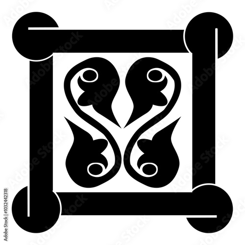 celtic knot georgian style isolated on white background logo tattoo icon. vector illustration.