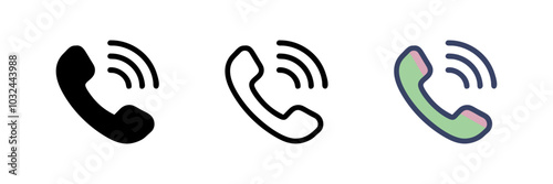 Phone call icon vector isolated on a white background. Flat-style call icon, perfect for websites, signs, symbols, UI, and logo design. Modern and clean telephone template for versatile use.