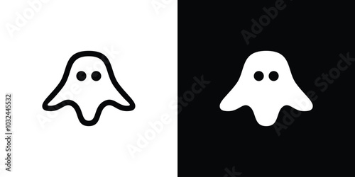 Ghost Icon Logo Design Illustration.