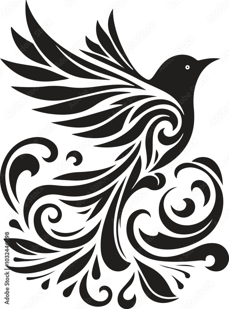 Fototapeta premium Unique bird silhouette logo creations with beautiful bird logo vectors.