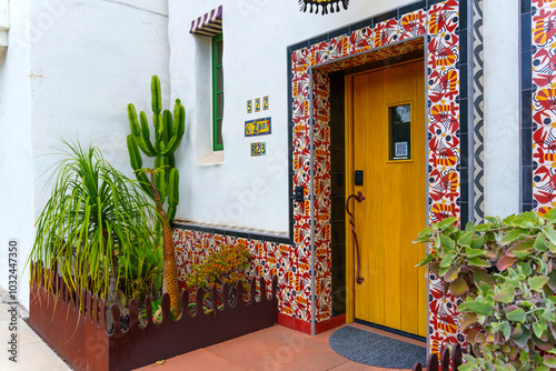 Vibrant House Entrance in Santa Barbara