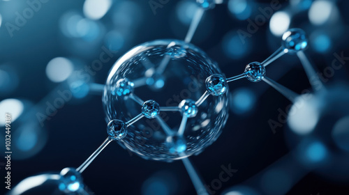 Molecular structure, nanobots, liquid solution, scientific visualization, technology