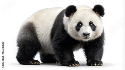 Panda Isolated on White Background. 