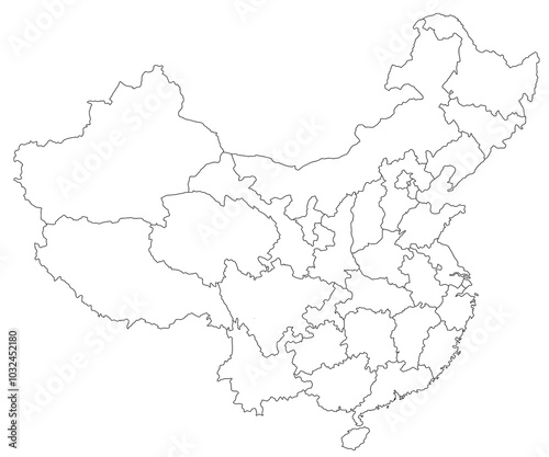Map of Macau special administrative region (SAR) in China country on white background. single province map highlighted by black colour on China map. East Asia, CN, people's republic of China, PRC