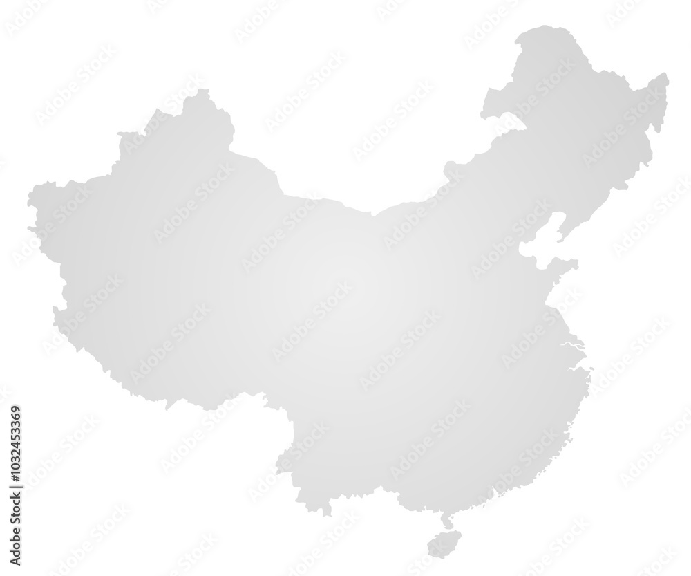Obraz premium Grey blank China map. people's republic of China, solid map