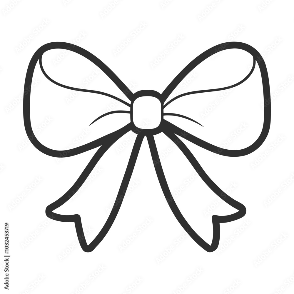 Cute Bows Line Art Vector Illustration for Kids Designs. Cute Bows Line Art Vector Illustration for Kids Designs.