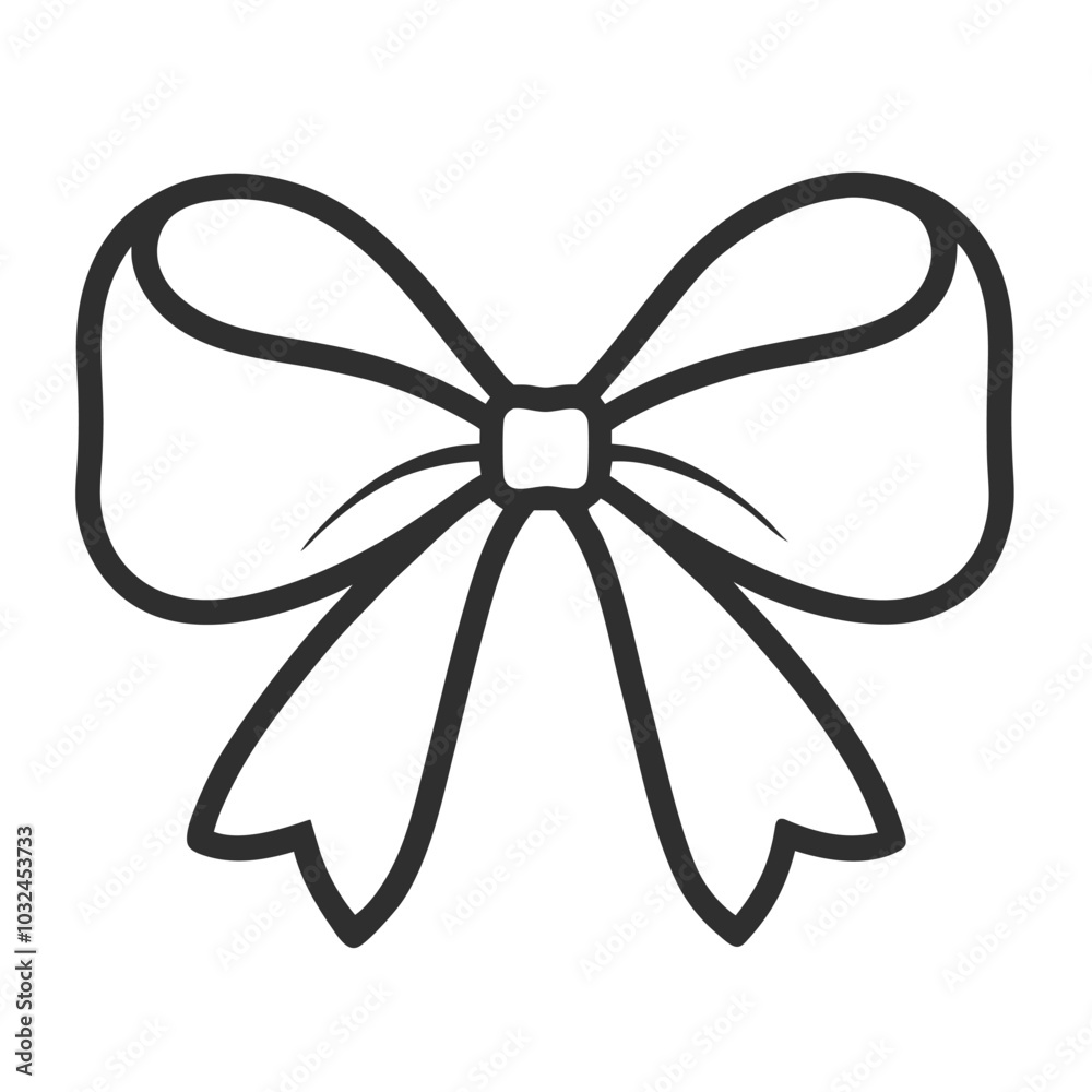 Cute Bows Line Art Vector Illustration for Kids Designs. Cute Bows Line Art Vector Illustration for Kids Designs.