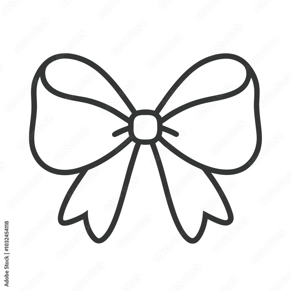 Cute Bows Line Art Vector Illustration for Kids Designs. Cute Bows Line Art Vector Illustration for Kids Designs.