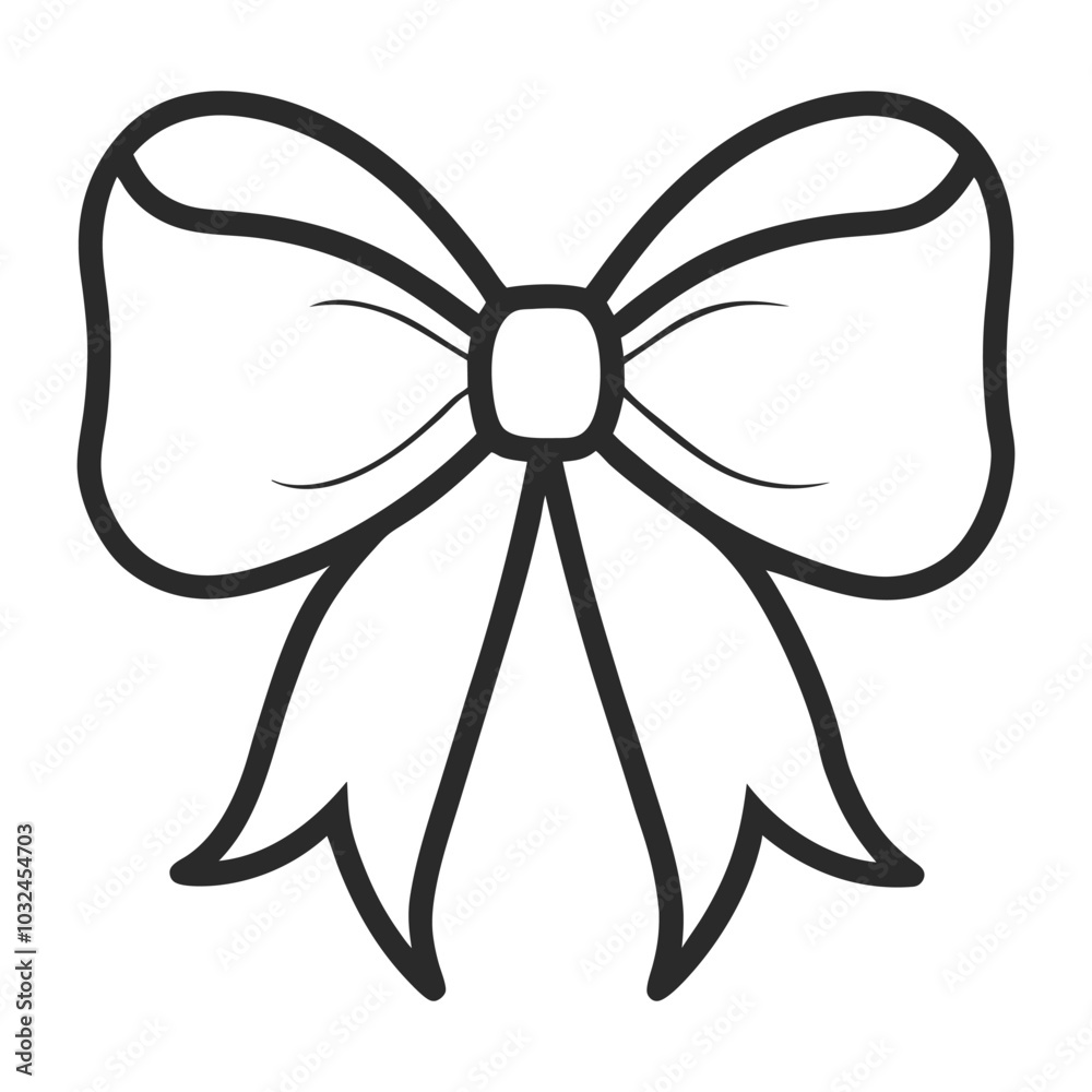 Cute Bows Line Art Vector Illustration for Kids Designs. Cute Bows Line Art Vector Illustration for Kids Designs.