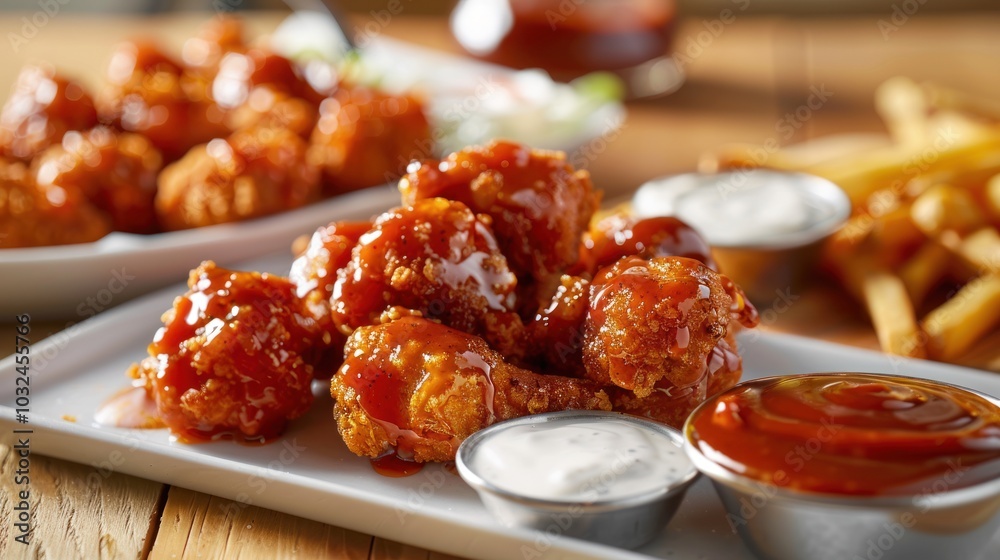 A plate of chicken wings with a sauce on top A plate of chicken wings with a sauce on top