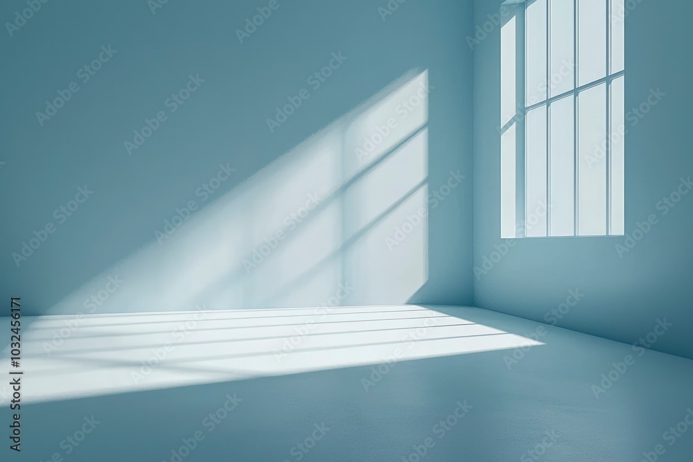 Obraz premium Sunlight Streaming Through a Window in a Corner Room