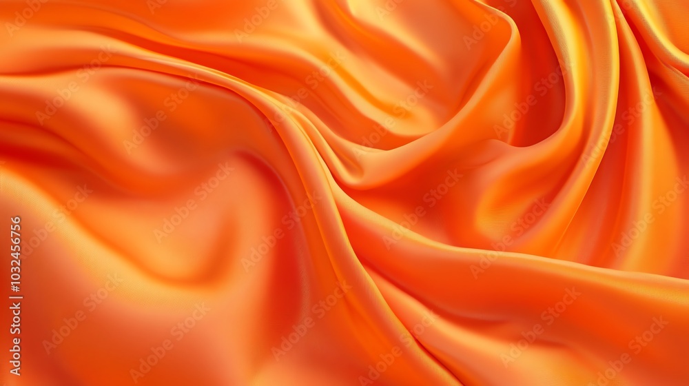 Soft orange silk fabric texture with smooth satin waves, perfect for luxury decoration or elegant textile design Soft orange silk fabric texture with smooth satin waves, perfect for luxury decoration or elegant textile design