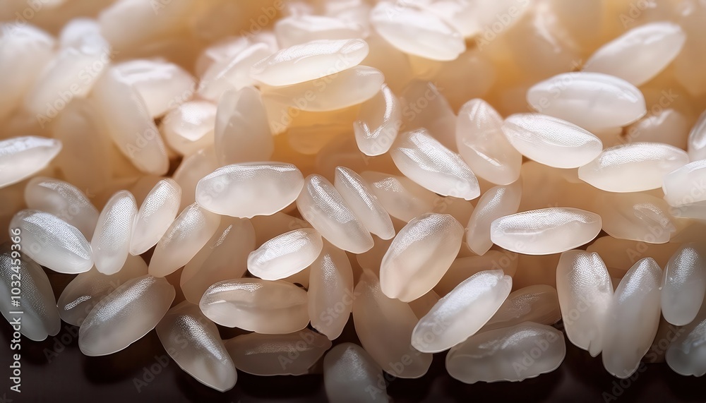 Close-Up of Lustrous Caramel Rice Grains Showcasing Smooth Texture and Reflective Surface. Ideal for High-Resolution Use in Culinary Branding, Packaging Design Agricultural Studies or Food Photography Close-Up of Lustrous Caramel Rice Grains Showcasing Smooth Texture and Reflective Surface. Ideal for High-Resolution Use in Culinary Branding, Packaging Design Agricultural Studies or Food Photography