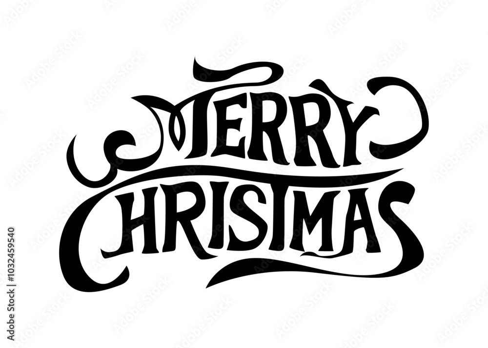 Obraz premium メリークリスマスのレタリング、タイポグラフィ03