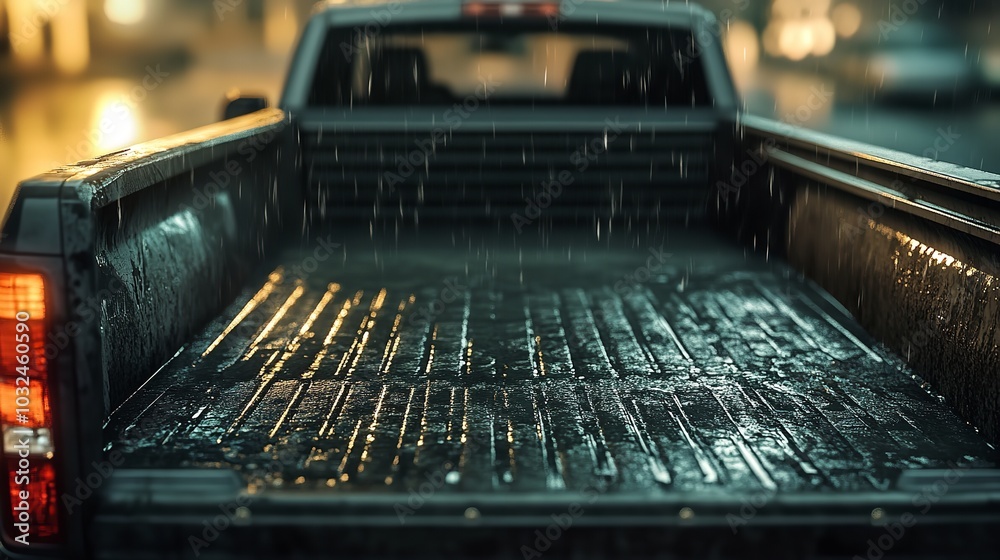 Empty modern pickup truck bed blurred surface Empty modern pickup truck bed blurred surface