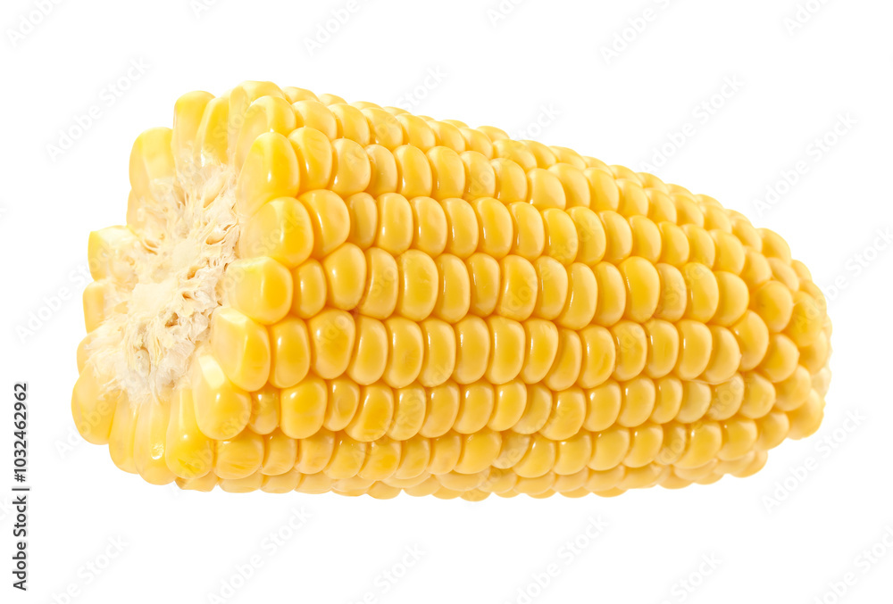 Half of fresh corncob isolated on white Half of fresh corncob isolated on white