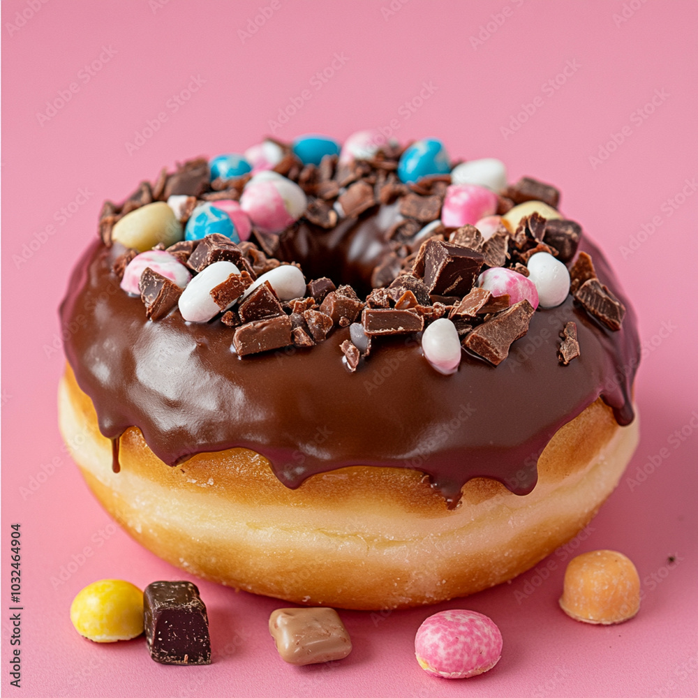 chocolate donut with sprinkles chocolate donut with sprinkles