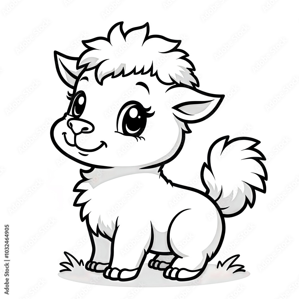 Obraz premium Cute Cartoon Goat