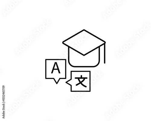 Language learning icon vector symbol design illustration