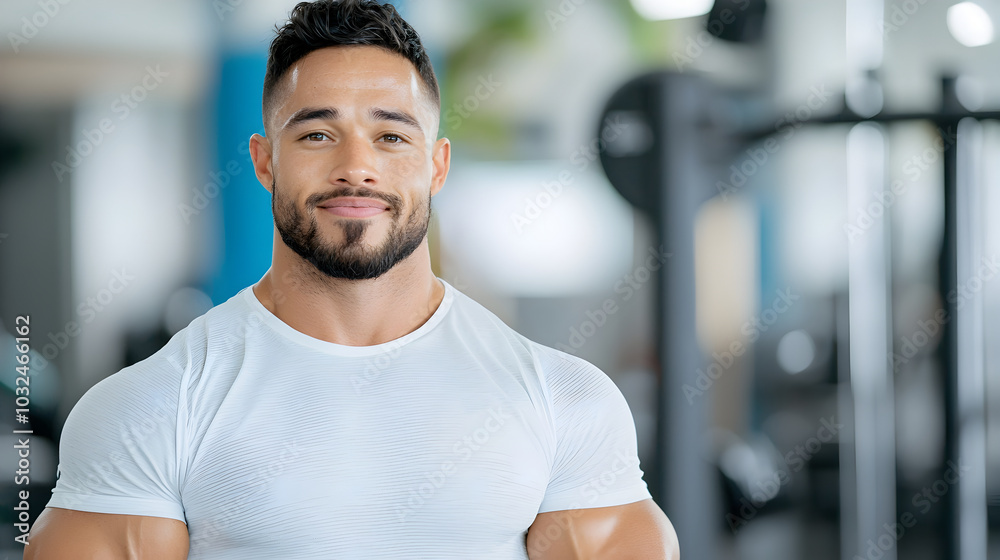Experienced Fitness Coach Demonstrating Exercises and Providing Guidance to a Client During a Training Session at the Gym to Improve Overall Fitness and Wellbeing