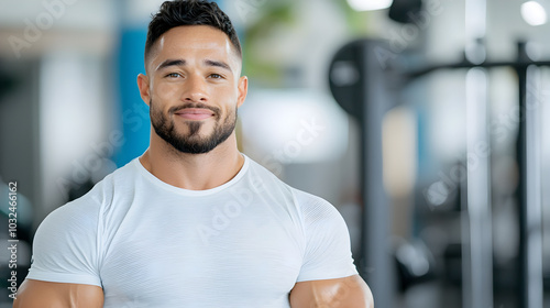 Experienced Fitness Coach Demonstrating Exercises and Providing Guidance to a Client During a Training Session at the Gym to Improve Overall Fitness and Wellbeing