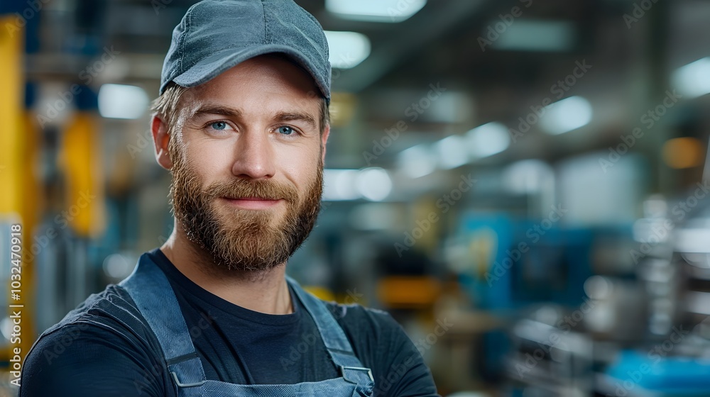 Male Engineer in Uniform Performing Control Checks on Manufacturing Equipment and Products at Industrial Factory Workplace Male Engineer in Uniform Performing Control Checks on Manufacturing Equipment and Products at Industrial Factory Workplace