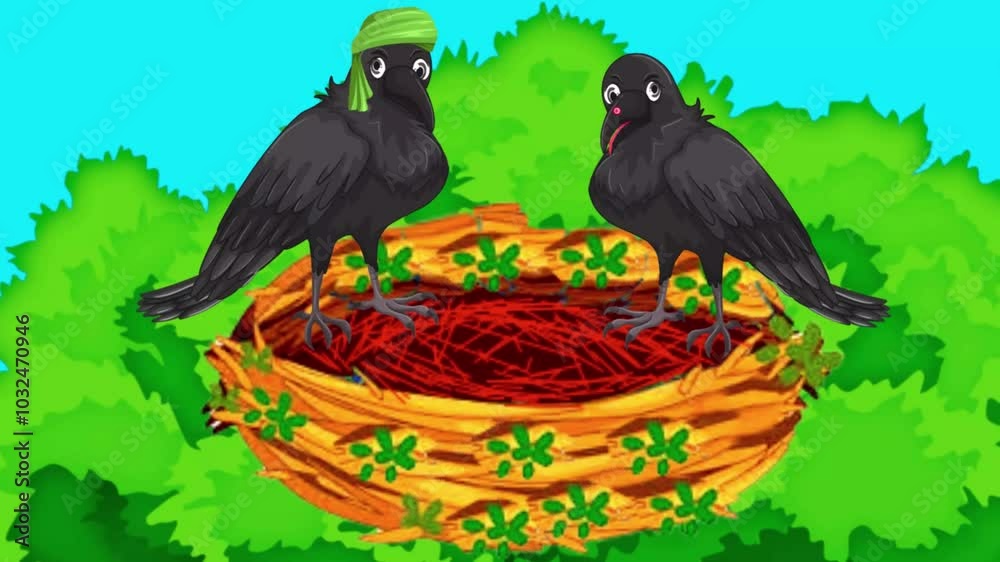 two birds in nest cartoon video bird cartoon