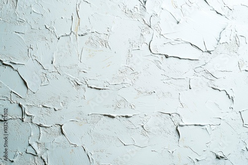 White Painted Surface with Textured Cracks and Brushstrokes photo