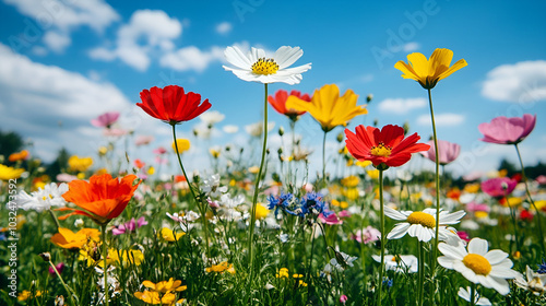 Vibrant wildflower meadow in bloom