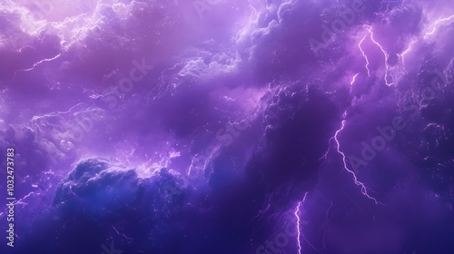 Purple Lightning Storm Clouds