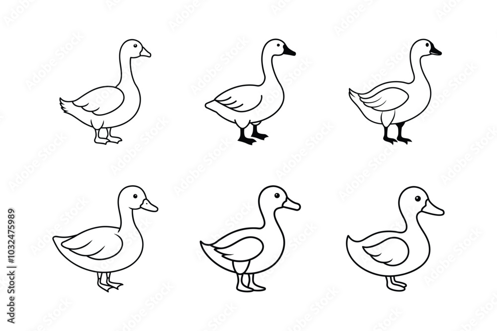 Simple duck sets icon design template vector ,Duck Icon on Black and White Vector Background. Simple duck sets icon design template vector ,Duck Icon on Black and White Vector Background.