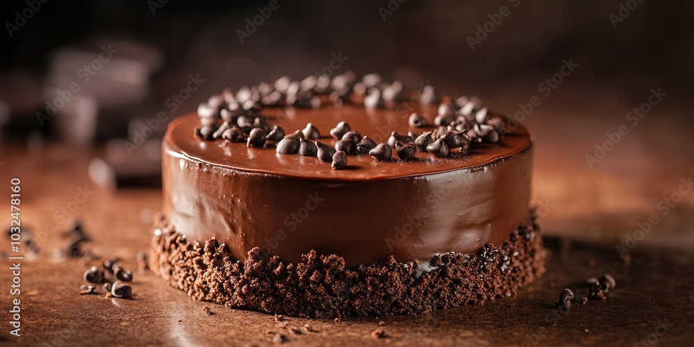 Decadent chocolate cake with rich frosting and chocolate chips on top, showcasing a delectable dessert perfect for indulgent occasions. Decadent chocolate cake with rich frosting and chocolate chips on top, showcasing a delectable dessert perfect for indulgent occasions.
