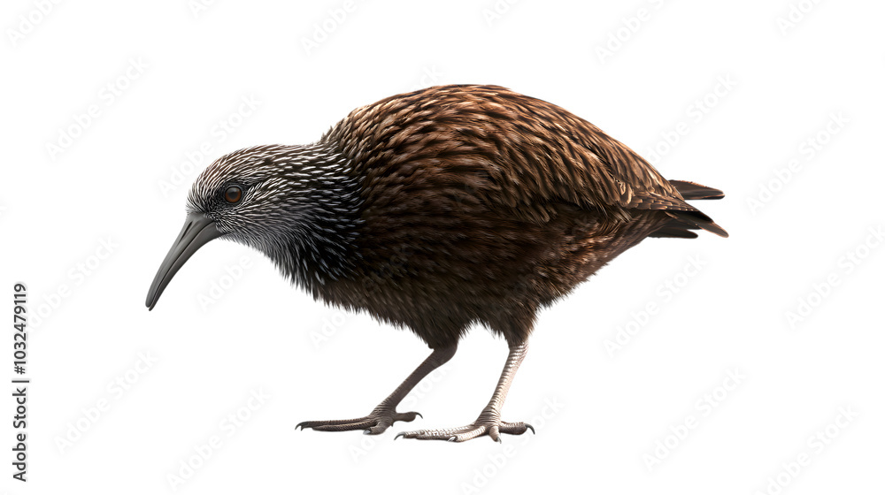 Obraz premium Kiwi Bird on Transparent PNG Background, Photo Realistic, Wallpaper, Cover and Screen for Smartphone, PC, Laptop, Transparent PNG