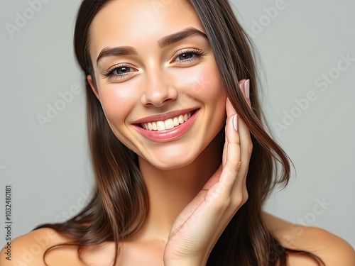 Smiling Woman with Healthy Skin, Beauty Portrait