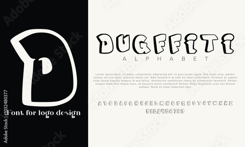 Dugffiti vector alphabet font for logo design