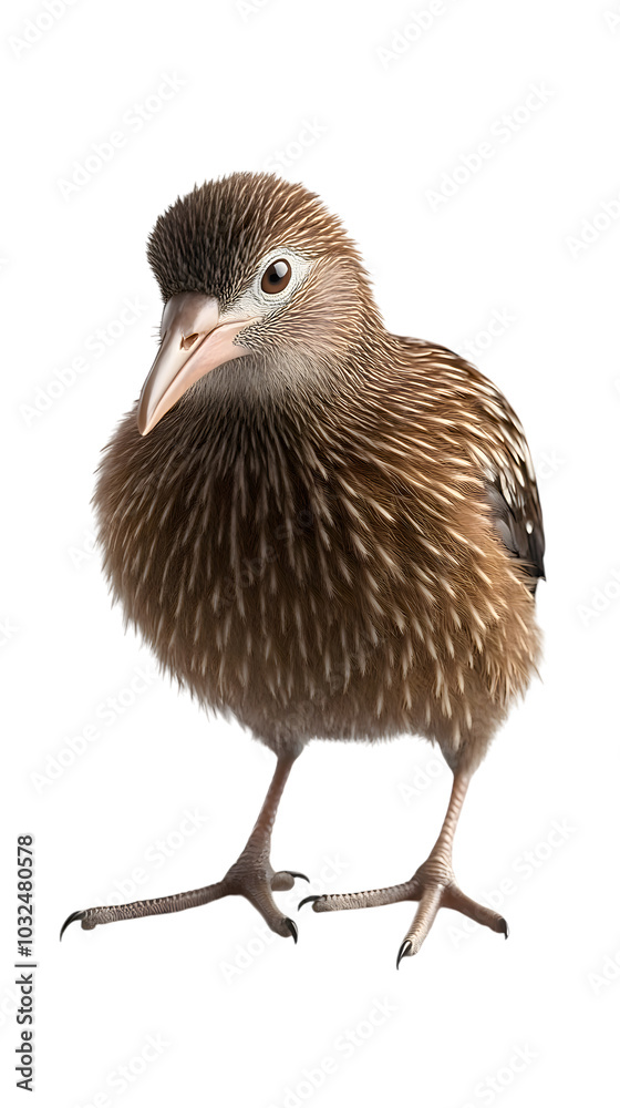 Fototapeta premium Kiwi Bird on Transparent PNG Background, Photo Realistic, Wallpaper, Cover and Screen for Smartphone, PC, Laptop, Transparent PNG